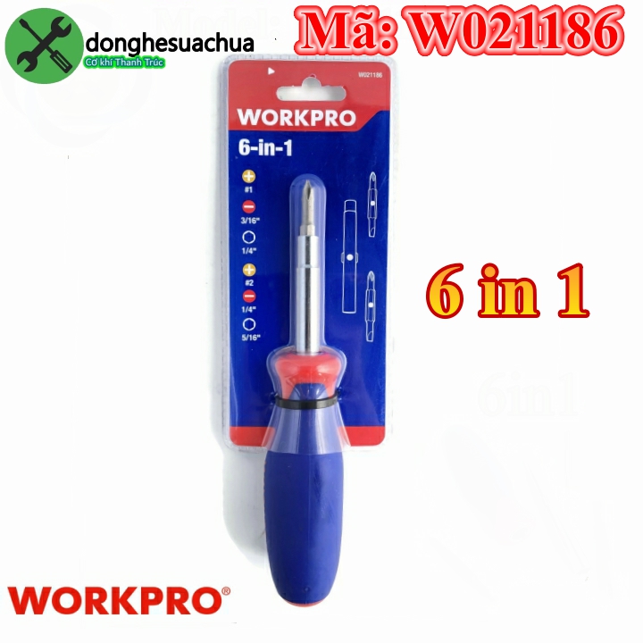 [HCM]Tua vít đổi đầu Workpro W021186 6 trong 1