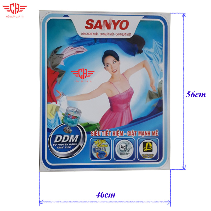 Tem dán máy giặt sanyo mẫu 3