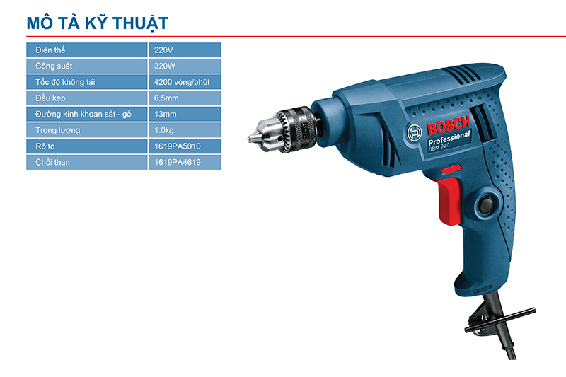 Máy khoan xoay Bosch GBM 320 (Xanh)