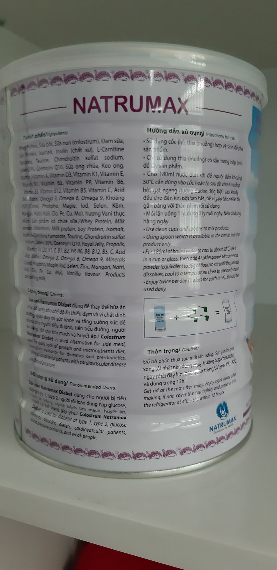 [HCM]Sữa non Natrumax Diabet 800g