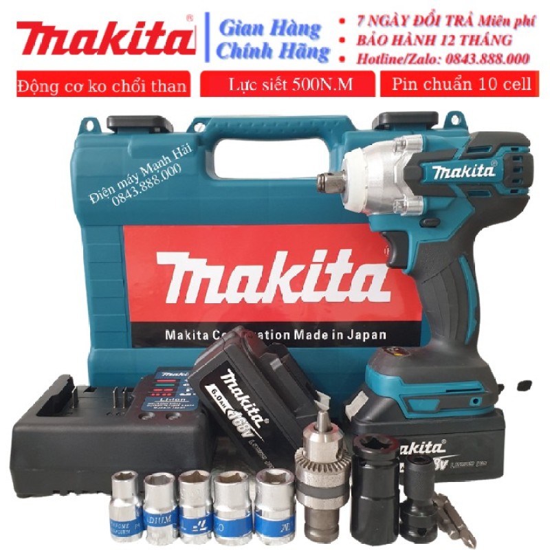 Máy Vặn Ốc Makita 168V - Đồng cơ không chổi than -Ruột đồng 100% -Tặng bộ phụ kiện như hình