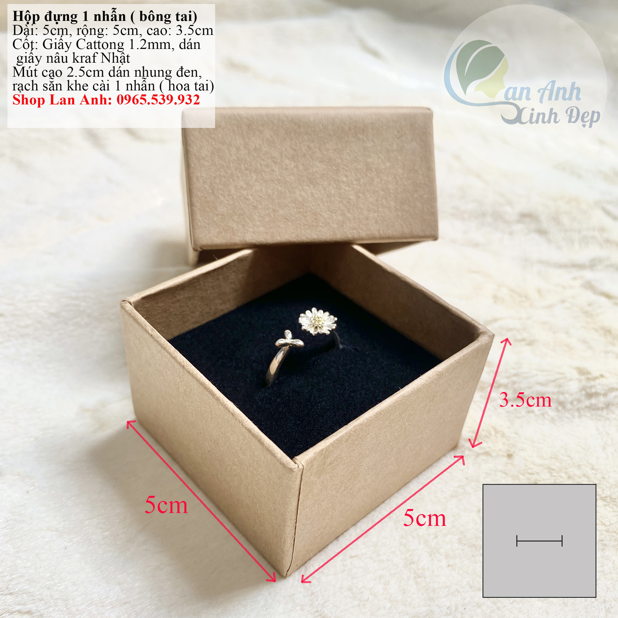 Boxes for jewelry with brown paper Kraf-shop Lan Anh