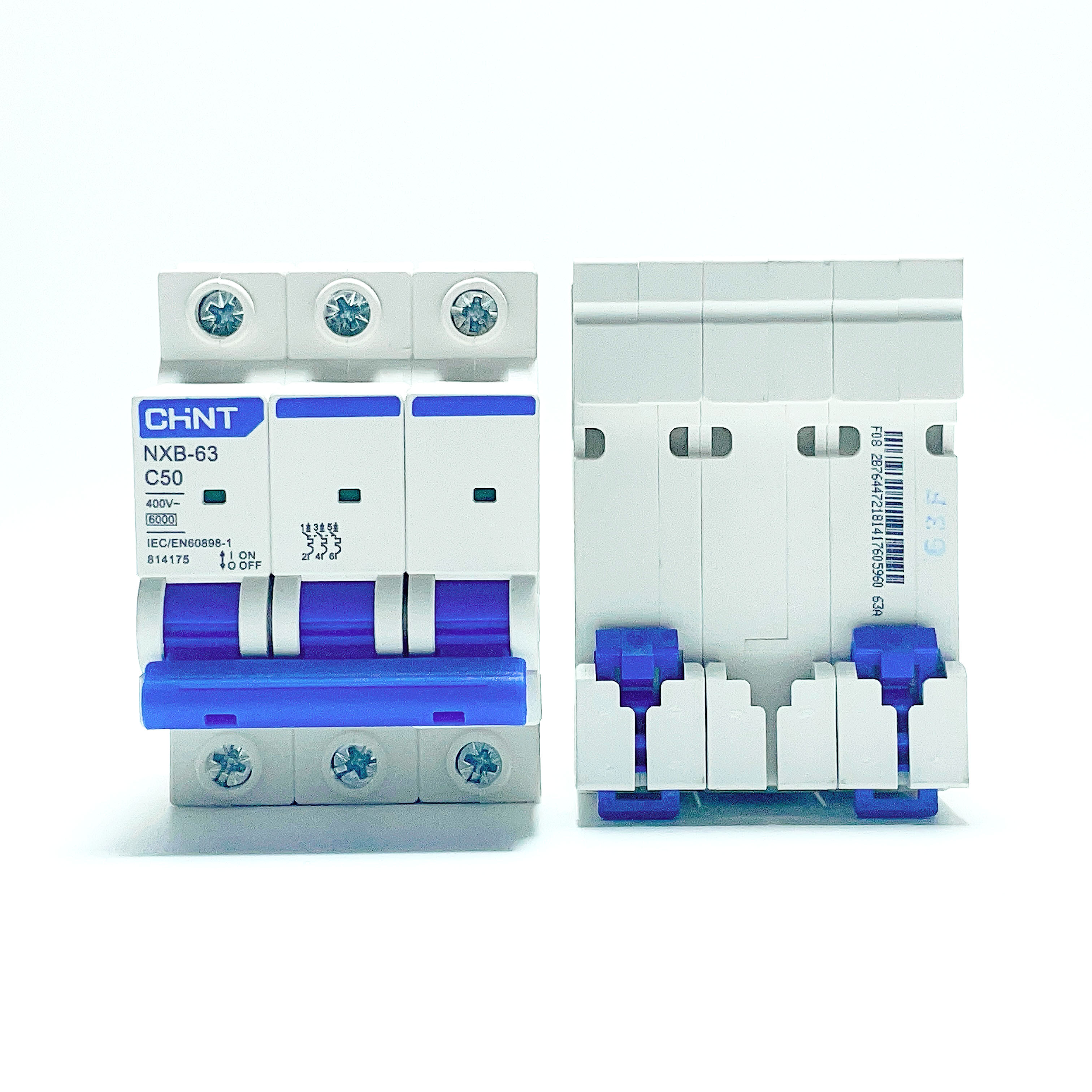 Aptomat MCB 3 Pha NXB-63 Chint 6A~63A Dòng Cắt 6kA (Hàng chính hãng)