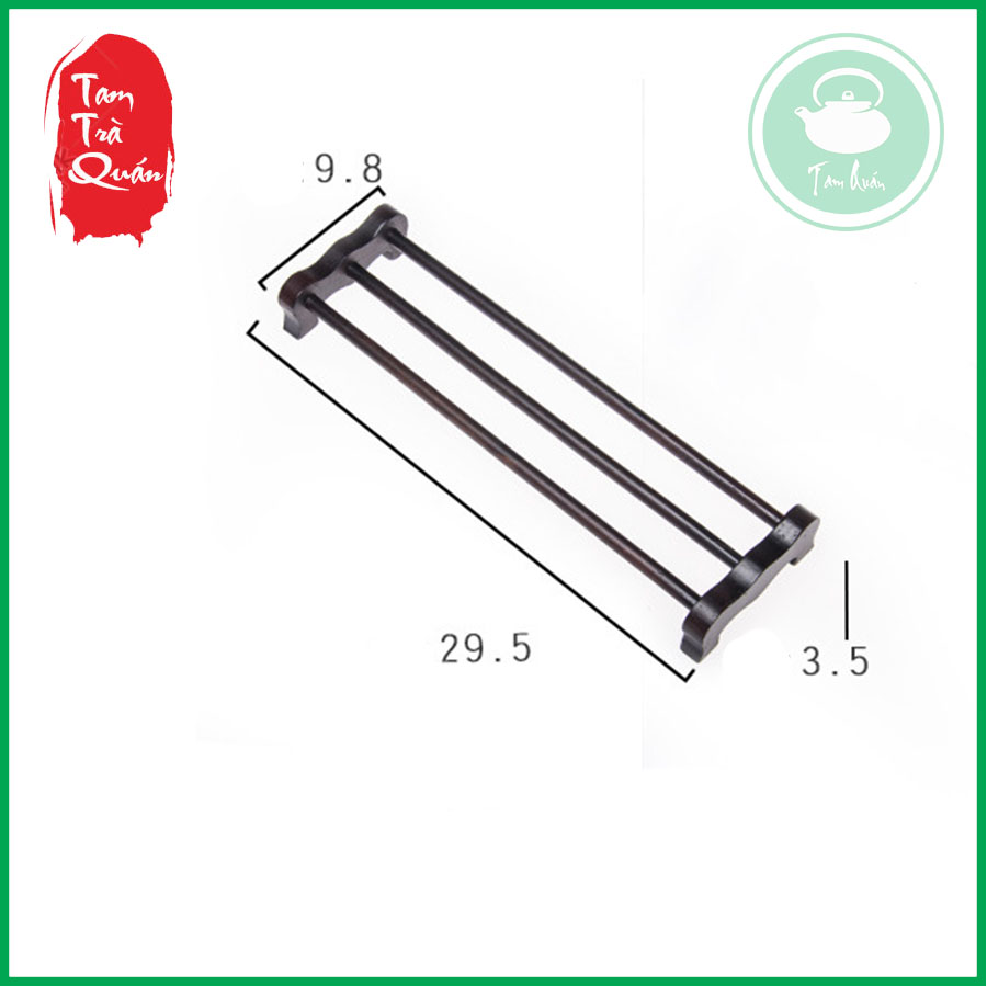Gác chén trà gỗ mun ( 2 thanh ngang)