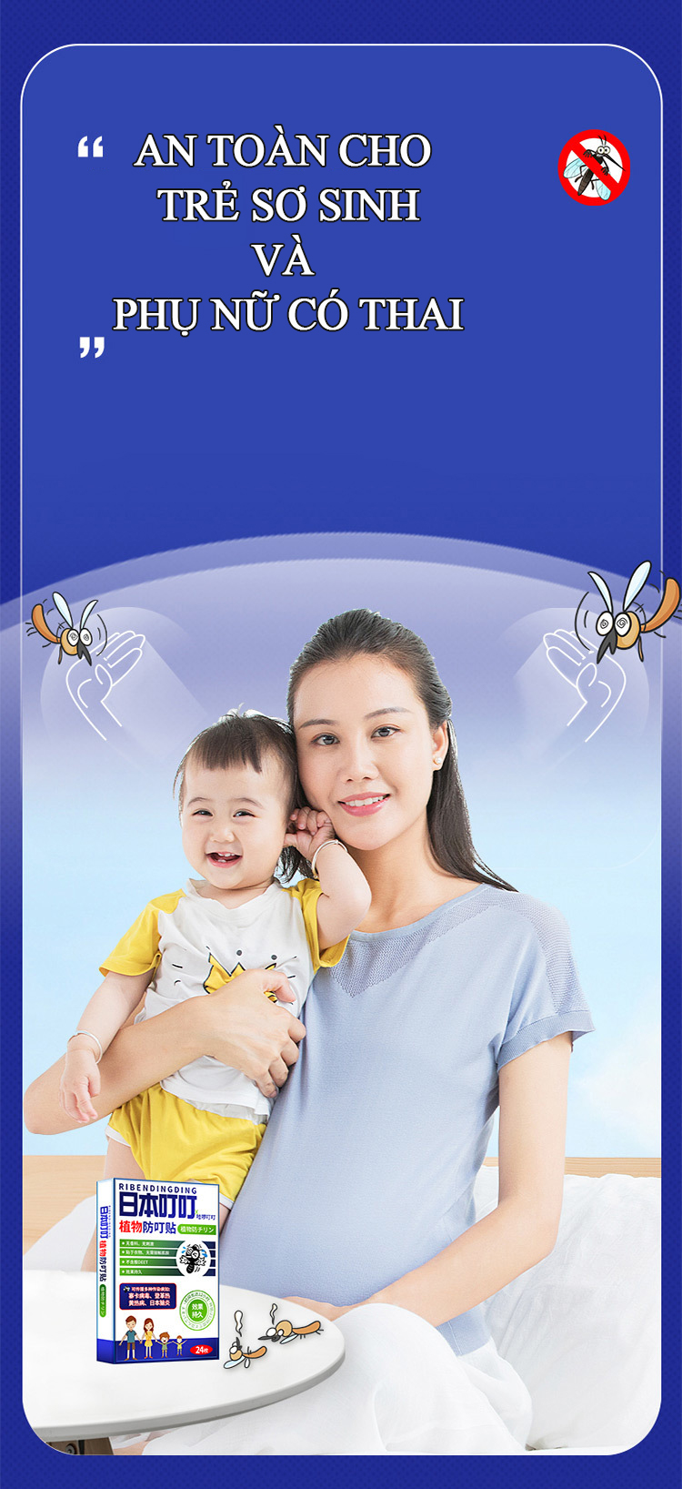 Hộp 24 Miếng Dán Đuổi Muỗi Nhật Bản
