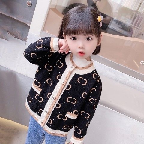 Áo len cardigan cổ tròn nhiều màu cho bé gái