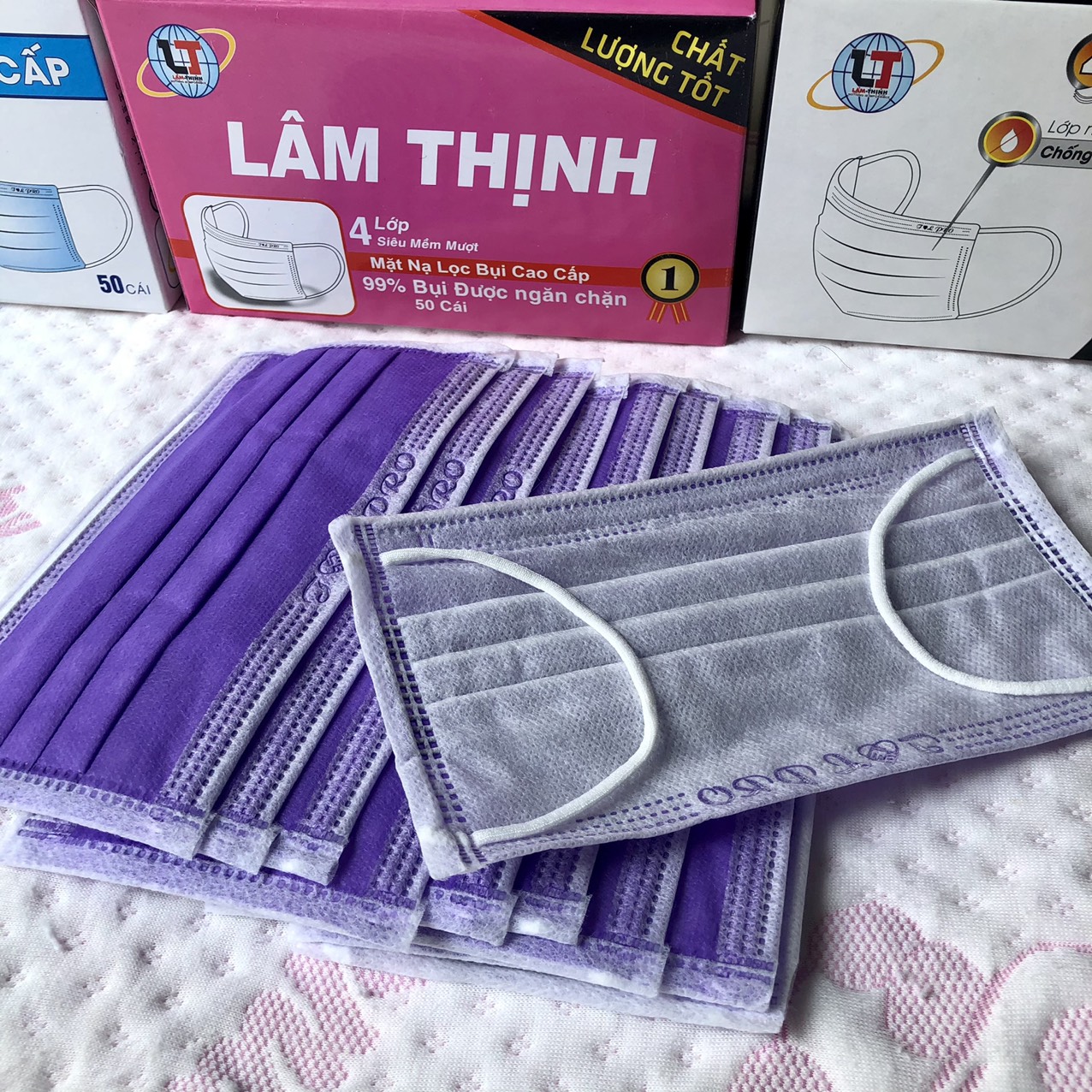 [HCM]Khẩu trang y tế loại 4 Lớp màu nâu kháng khuẩn ngăn ngừa vi rút - Hộp 50 chiếc