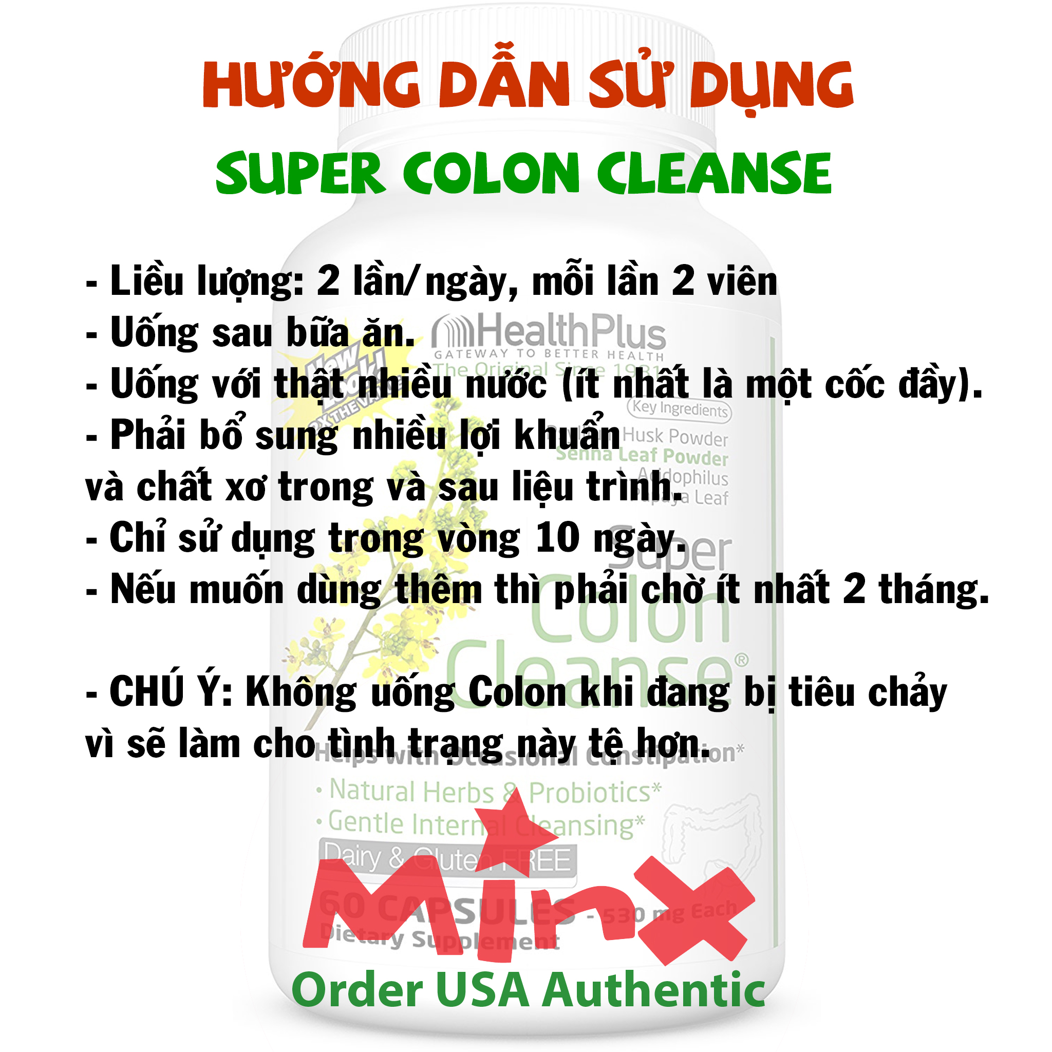 viên uống super colon cleanse - colon cleanse thải độc đường ruột, đại tràng - detox ruột hỗ trợ tiêu hóa hãng healthplus usa - minx store 3