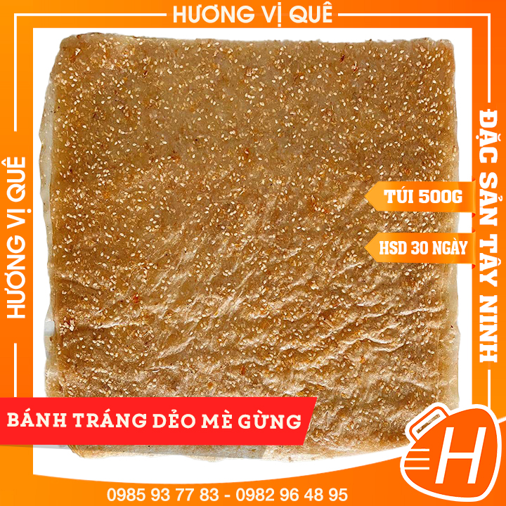Bánh tráng dẻo mè gừng - túi 500g - đặc sản tây ninh