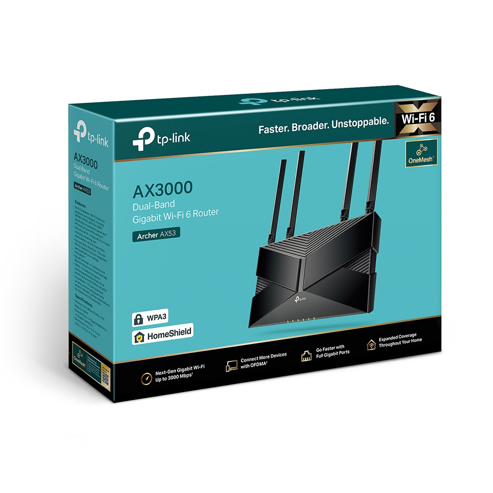 [Rẻ vô địch] Bộ phát wifi 6 TP-Link Archer AX53 AX3000Mbps OneMesh  (Chinh Hãng TP-Link Việt Nam)
