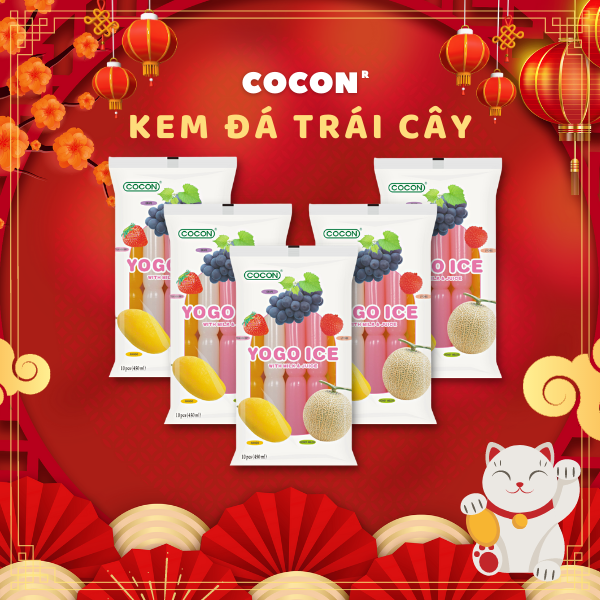 Combo 5 Gói Kem Đá Trái Cây Cocon (450ml x 5gói)