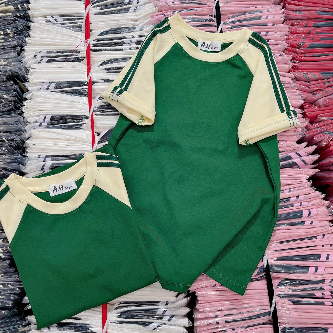 Áo thun dáng ôm nữ phối sọc tay RAGLAN ( RAGLAN CT MỚI )