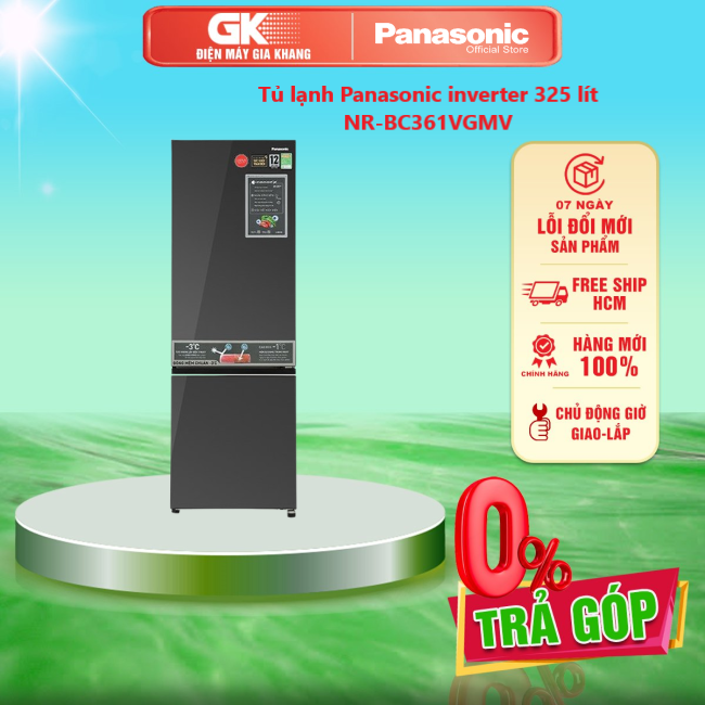 Tủ lạnh panasonic inverter 325 lít nr-bc361vgmv - giao toàn quốc - freeship hcm