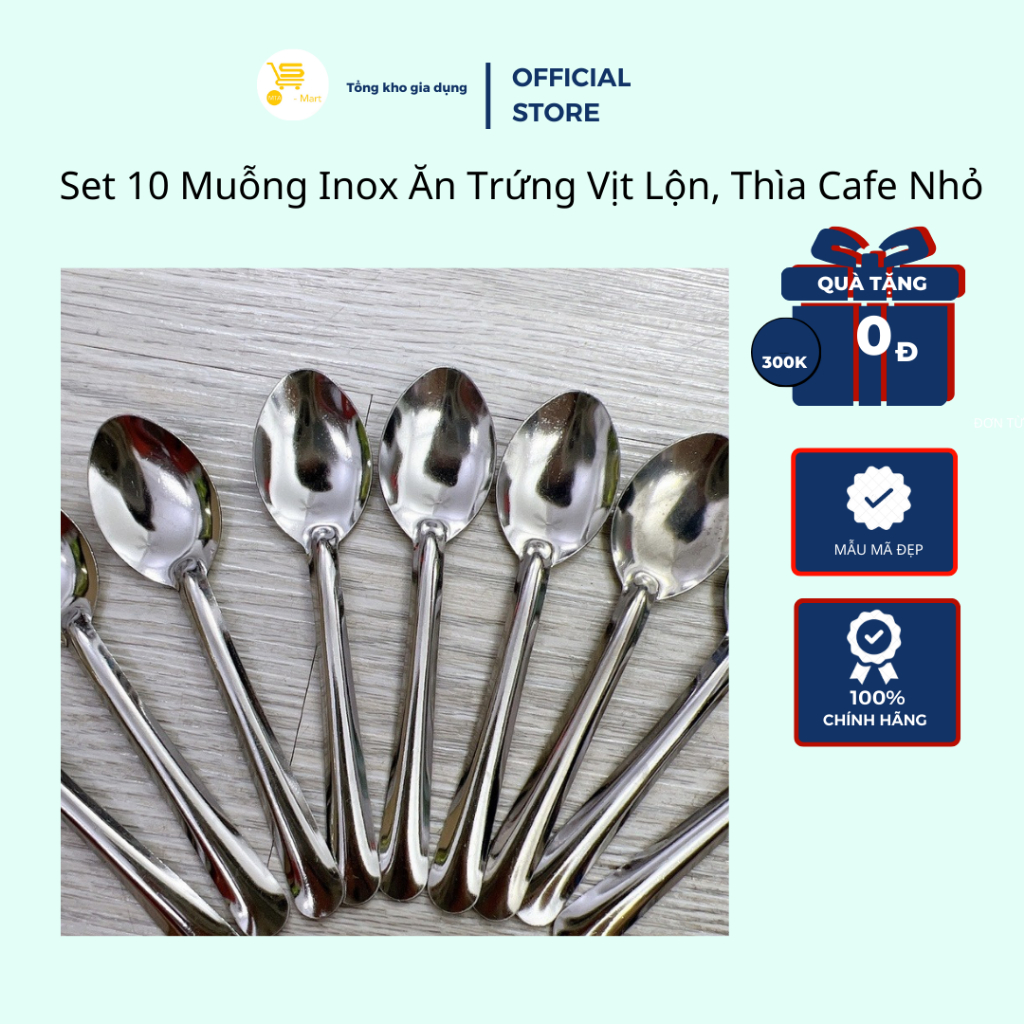 Muỗng Nhỏ Ăn Trứng Vịt Lộn 10C, Thìa Cafe Nhỏ Bền Đẹp, Nhỏ Gọn MTA-MART2