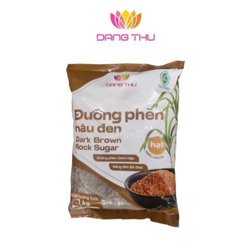 Đường phèn nâu đen túi 1kg (Dark Brown Rock Sugar) - Đăng Thư