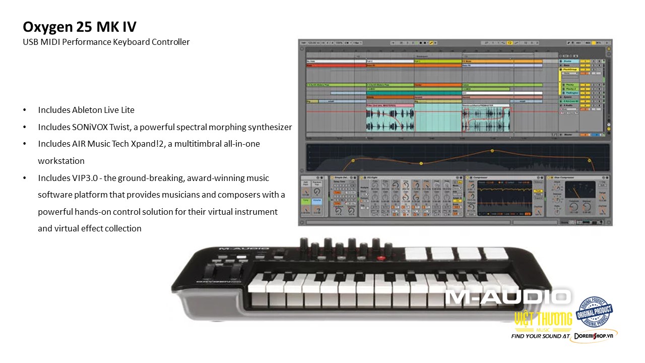 [HCM]Đàn phím điện tử âm nhạc M-Audio Midi Controller Oxygen 25 mk4