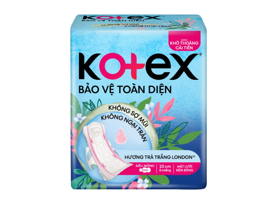 Lốc 8 gói Kotex dày trà trắng London (8 miếng)