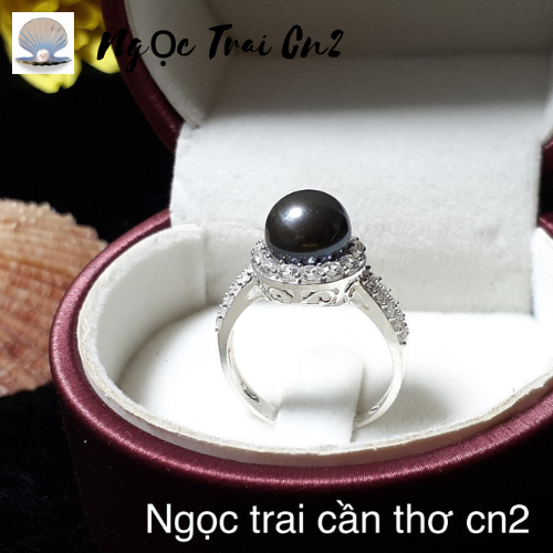 Nhẫn Bạc Ngọc Trai Thật Ngọc Trai Cn2