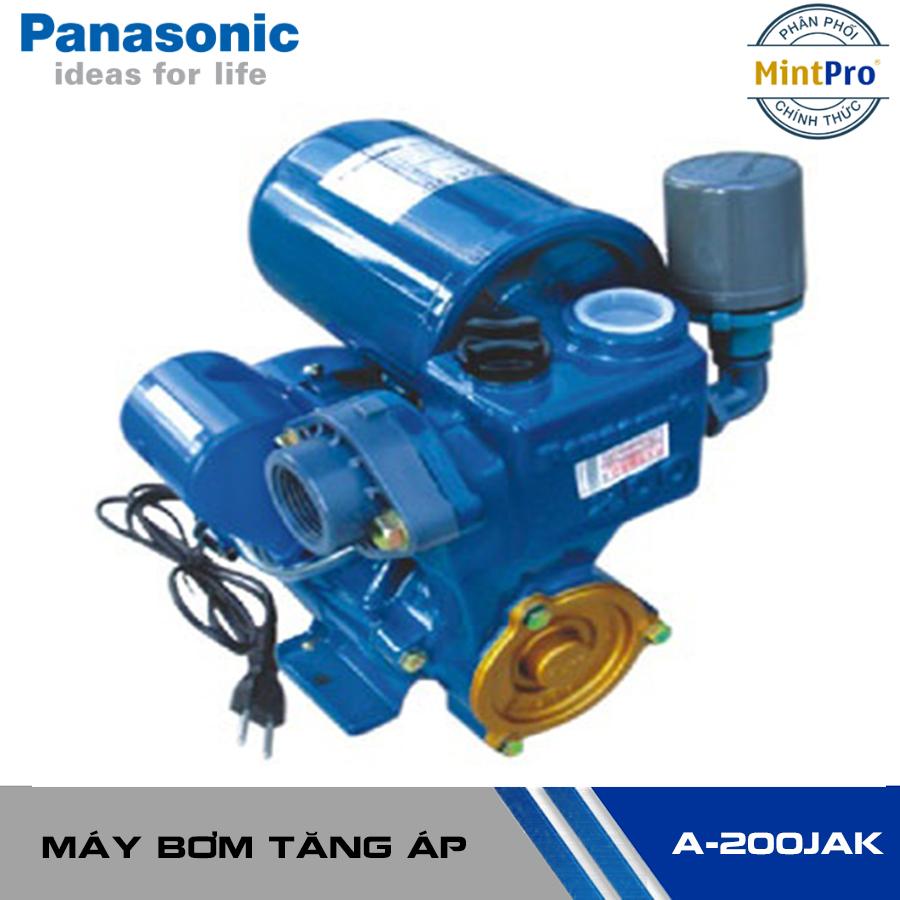 Máy bơm nước tăng áp Panasonic A -200JAK, Motor dây đồng, Công suất 200W, Đẩy cao 10m, Hút sâu 9m
