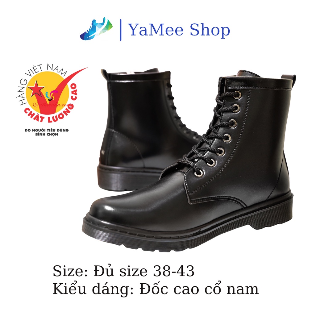 Giày đốc nam cao cổ, đế khâu chắc chắn,cao 3cm- mã DCC01