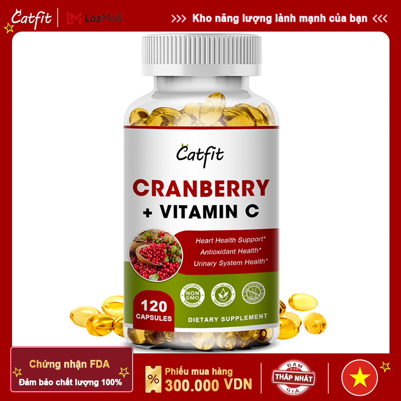Chiết xuất viên nang đậm đặc Catfit Cranberry + Viên nang Vitamin C