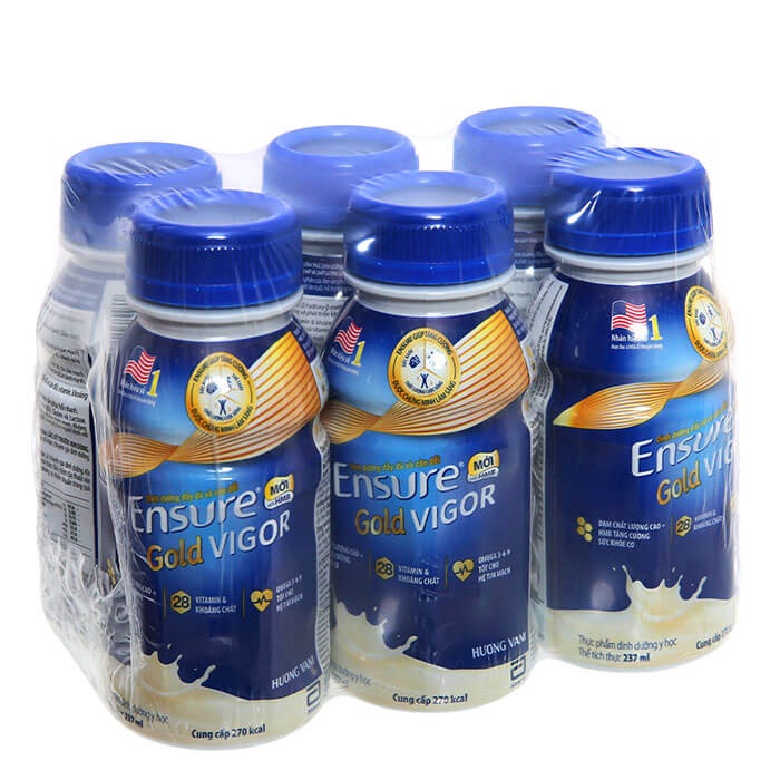 LỐC 6 chai Sữa Pha Sẵn Ensure Nước 237ml Hương Vani