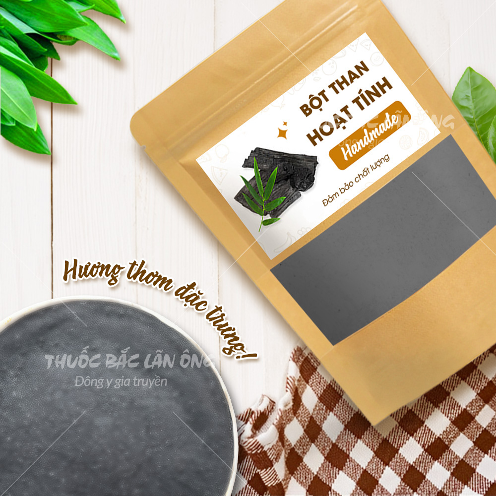 Bột than hoạt tính nguyên chất 100g (Bột tinh than tre, tẩy trắng răng hiệu quả)