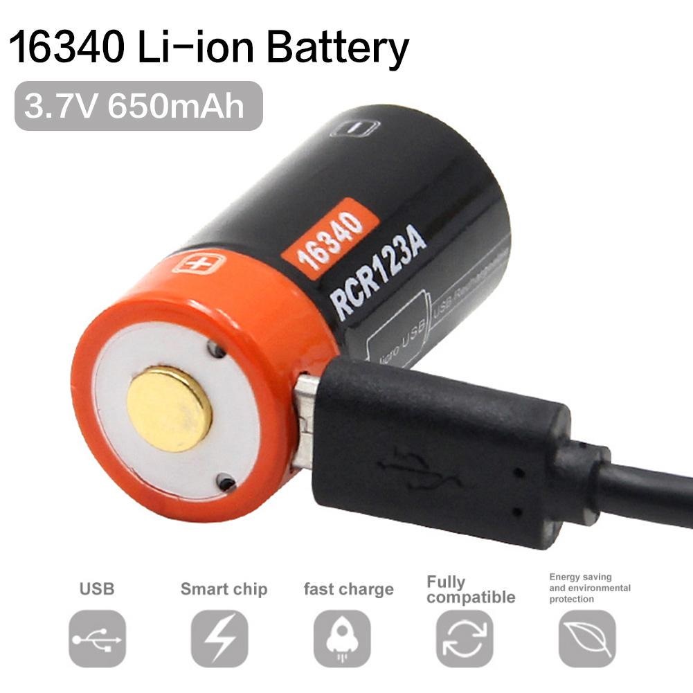 Pin Sạc Lithium 16340 650mAh 3.7V - Pin sạc dung lượng cao 3.7v 650mAh