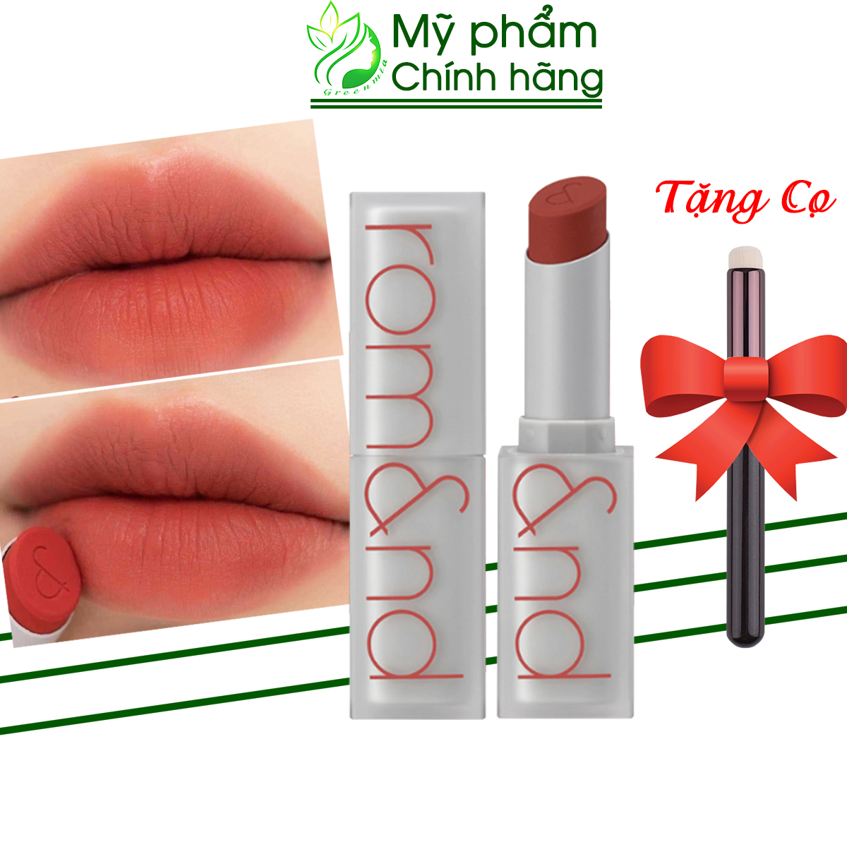 Son thỏi romand zero 02 all that jazz cam gạch son romand zero matte lipstick lì mịn