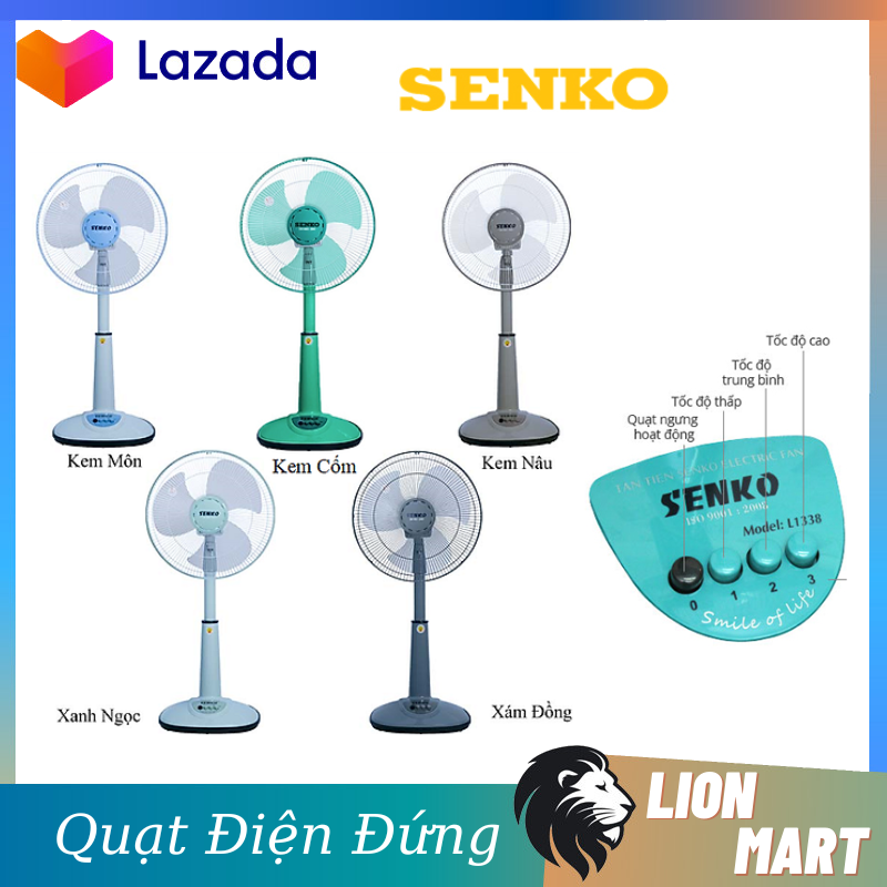 Stand fan ống plastic Senko L1638 electric fan power 47W have simple design-delivery random natural color
