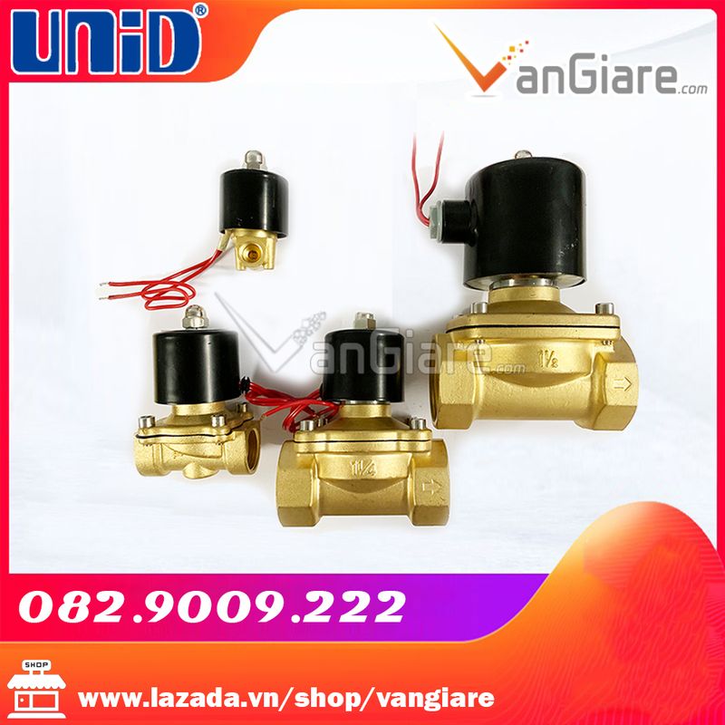 Van điện từ phi 21 (Đầu coil nhập XỊN) UW15 Uni-D (12v, 24v, 110v, 220v), UW tròn
