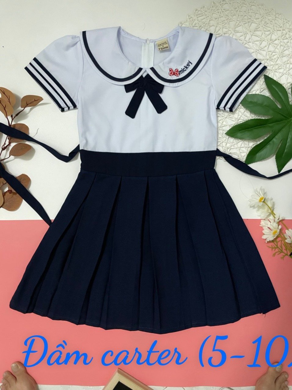Đầm học sinh - Vải kate lụa - Danangsale