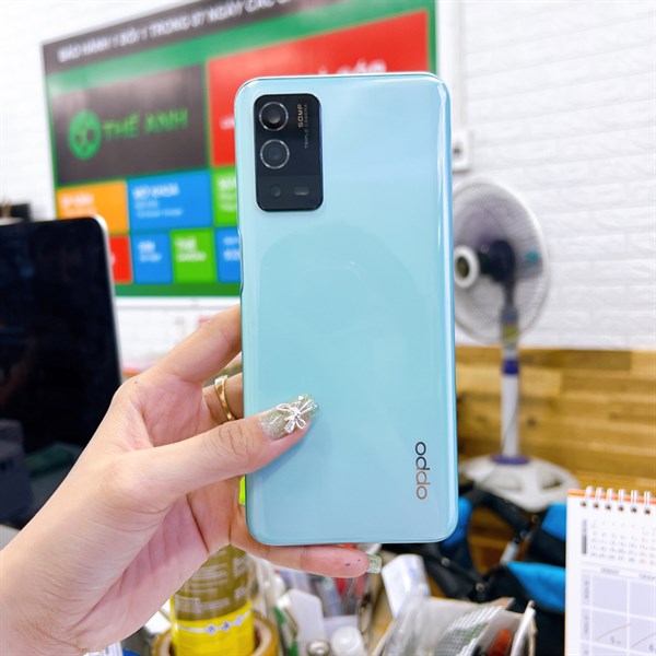 Bộ vỏ Oppo A55 4G cam lổ zin nấu máy, hàng chuẩn