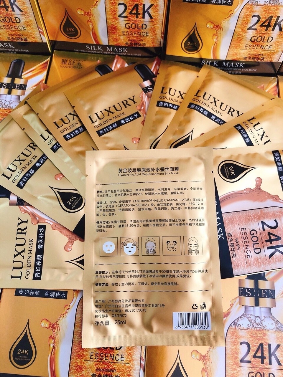 Mặt nạ lụa 24k Luxury cao cấp hộp 10 miếng