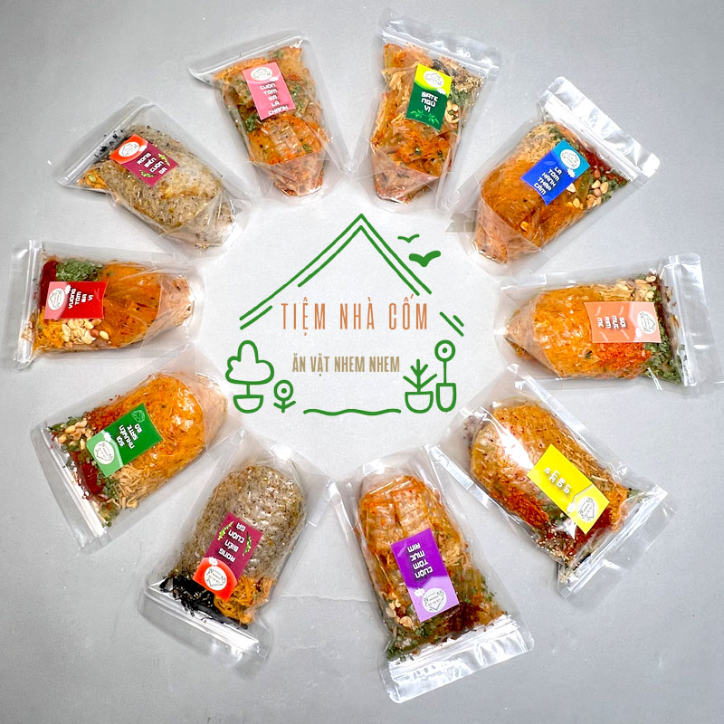 Bánh tráng trộn mix vị topping đa dạng, bánh tráng tự trộn 100g - Tiệm tạp hóa tháng năm