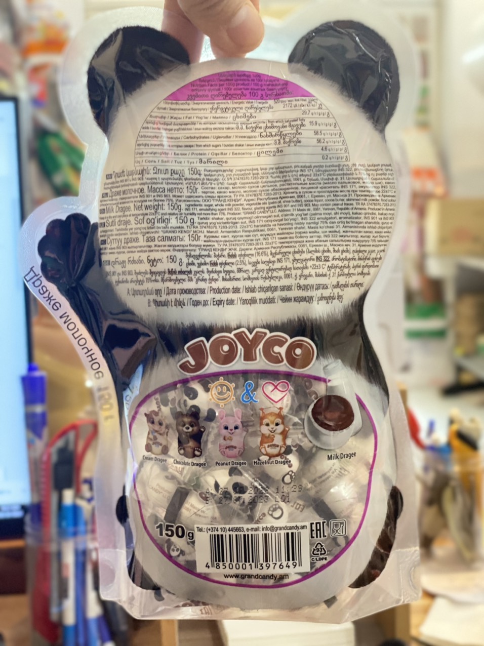 KẸO SOCOLA GẤU TRÚC JOYCO HÌNH THÚ 150GR - NGA