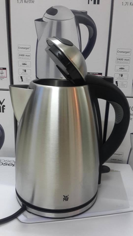 WMF Stelio kettle stainless steel, 1.7l, with filter, 2400W, wireless, illuminated water level indicator, lime water filter, cromargan matt [Energy Class A]