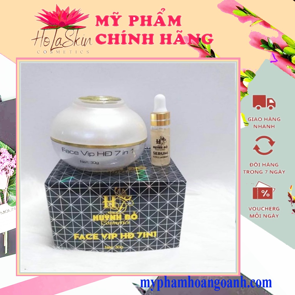 Face Vip HĐ 7 in 1 Huỳnh Đỗ 30gr tặng kèm serum collagen Huỳnh Đỗ