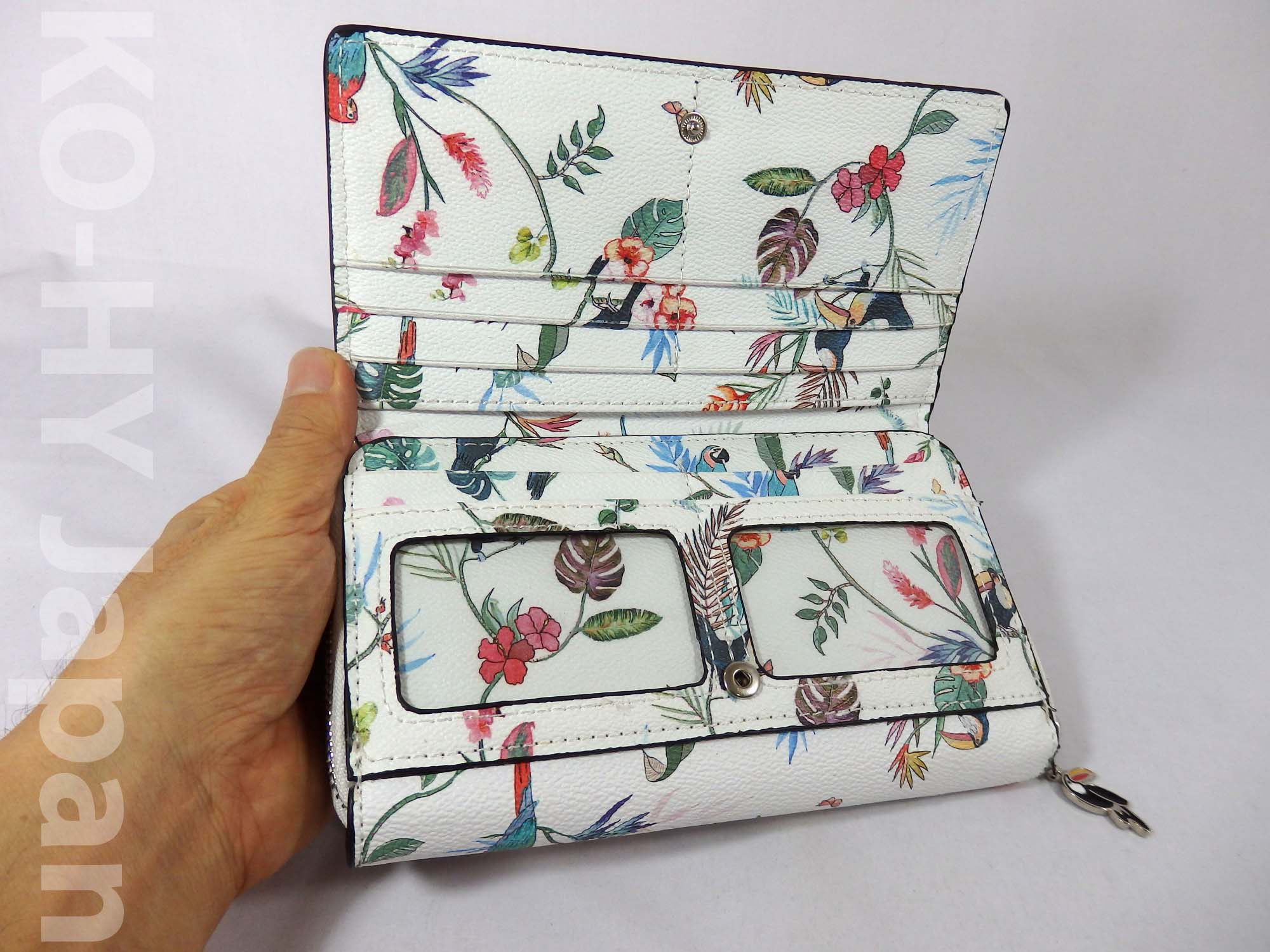 [HCM]Ví thời trang PARFOIS Tropical long wallet-white