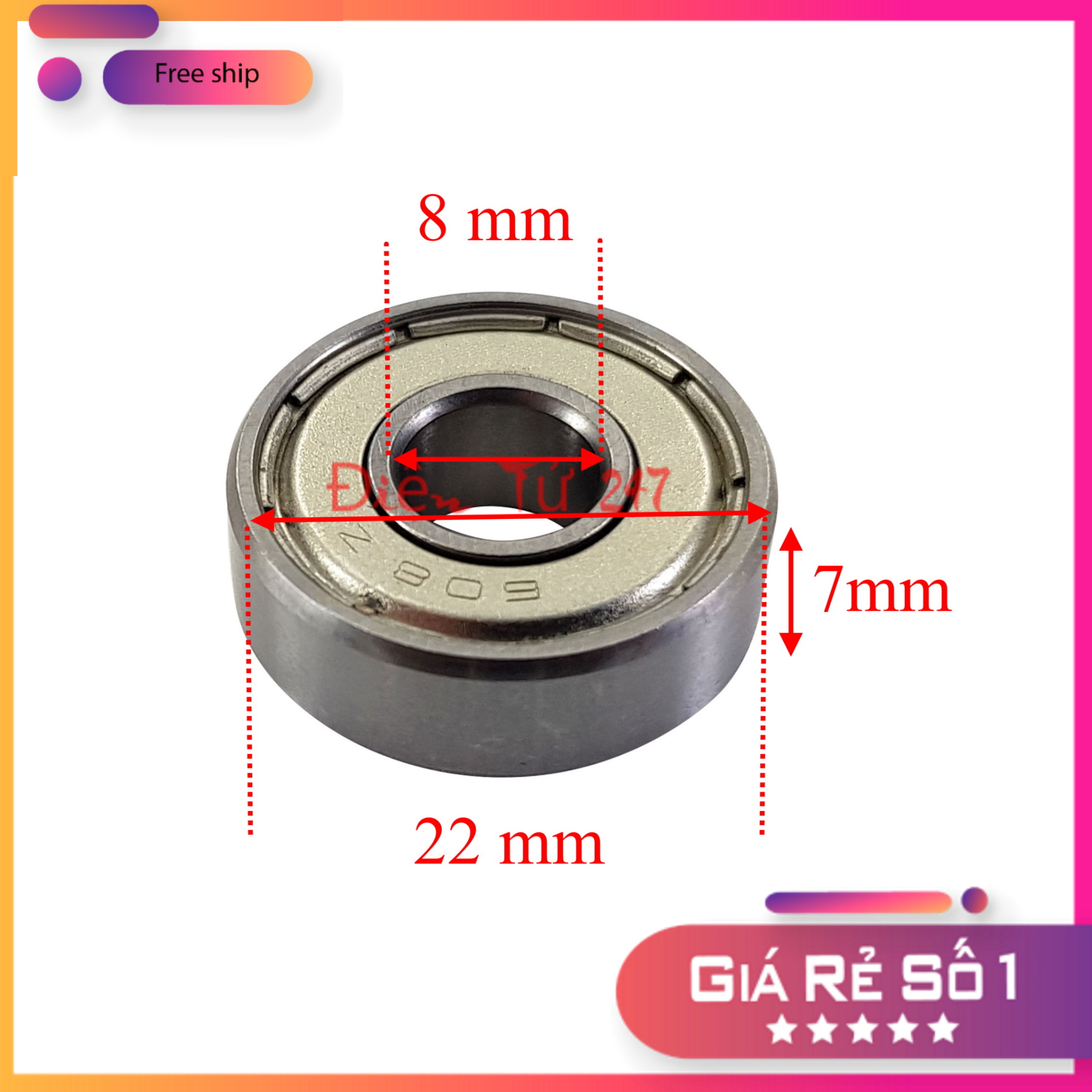 Cặp Vòng Bi Trục 8mm 608z