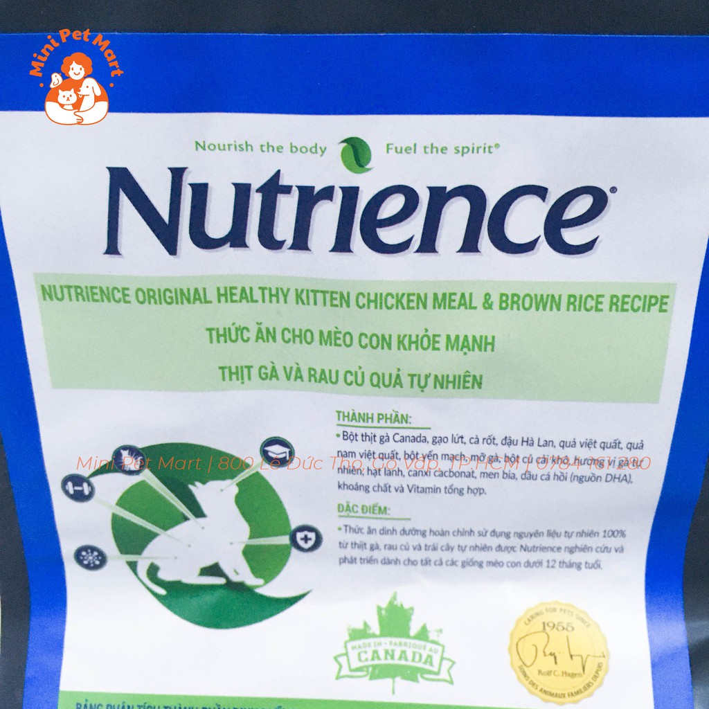 [HCM]Thức ăn hạt cho mèo con NUTRIENCE Original 500g