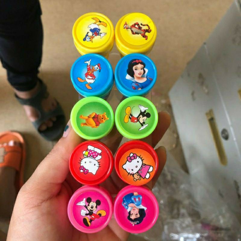 Vỉ 10 Chiếc Dấu Ấn Hoạt Hình Đáng Yêu ( Sỉ Đồ Trê Em)