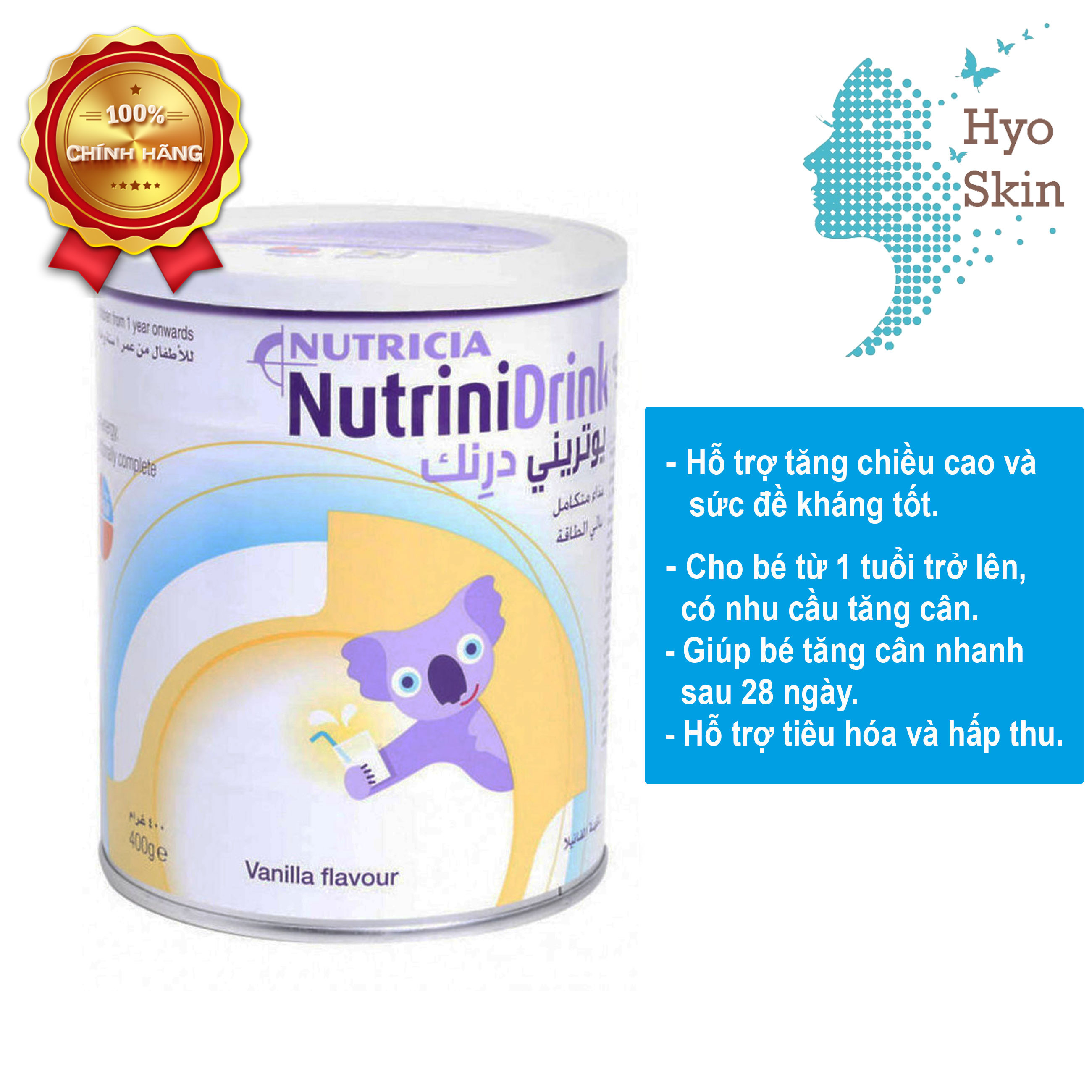 [CHÍNH HÃNG] Sữa Bột Nutrinidrink Powder Neutral & Vanilla 400g