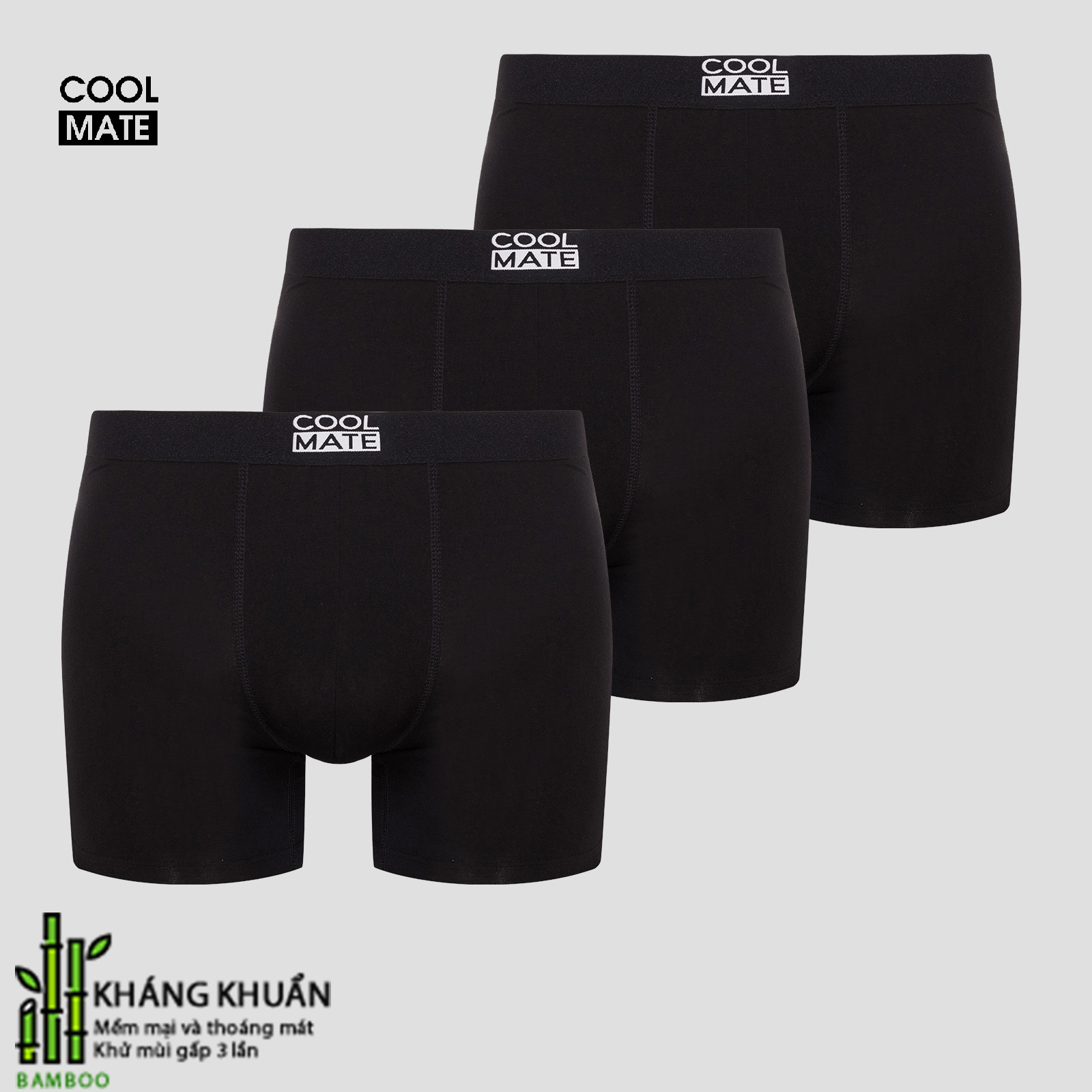 [CHỈ 20H 24-29.8 TẶNG QUÀ ĐƠN TỪ 299K]COMBO 3 Quần lót nam Brief Boxer Bamboo kháng khuẩn Coolmate
