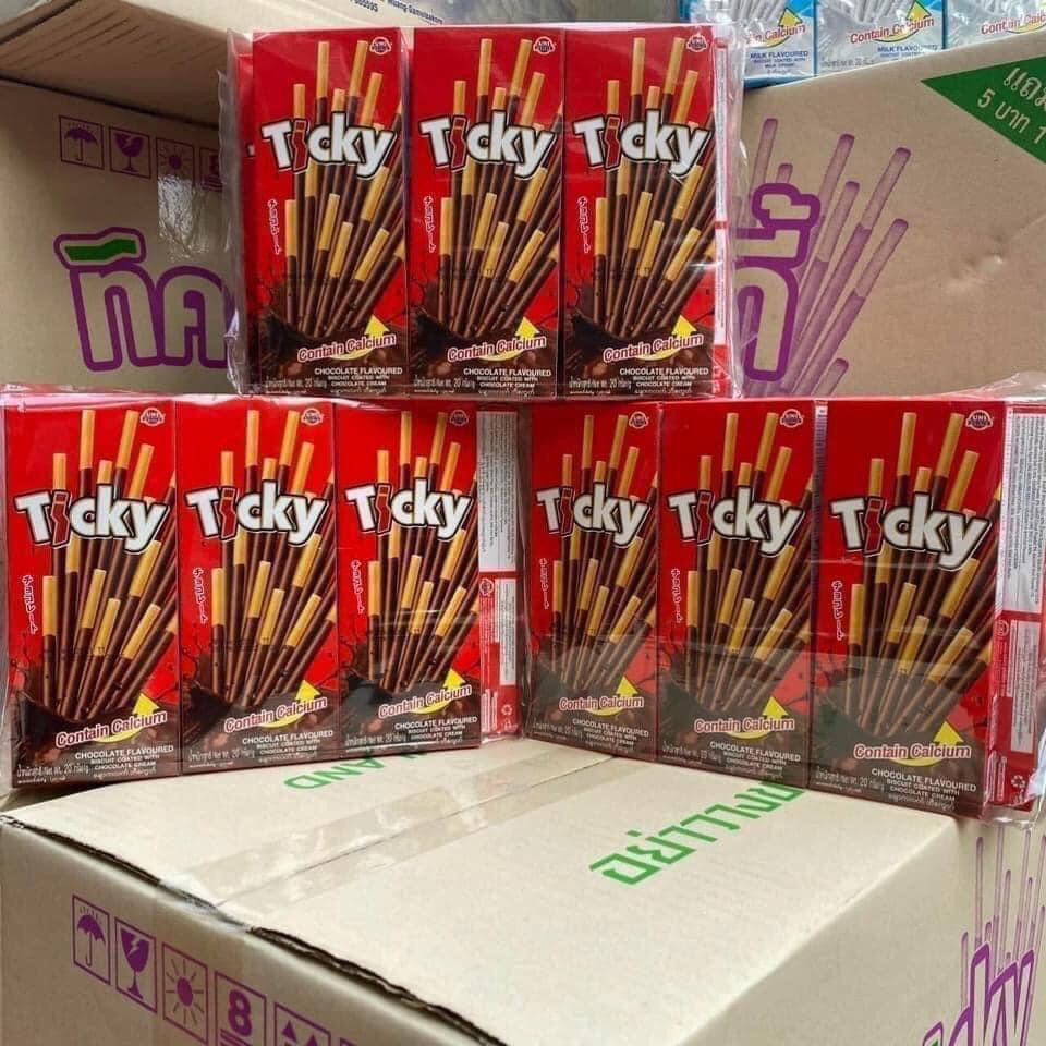 Bánh que Ticky Socola Sữa Thái Lan (hộp 20g/ 6que) siêu ngon vị socola