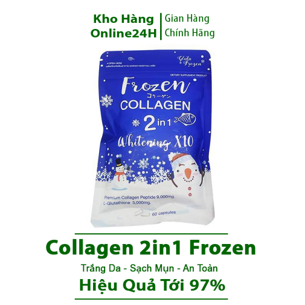 Viên uống trắng da giảm mụn Frozen Collagen 2 in 1 Whitening X10 Thái Lan / viên uống đẹp da thái lan nhập khẩu