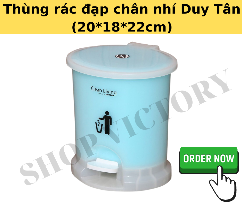 Thùng rác Đạp Chân Nhựa Duy Tân hình Oval nhí