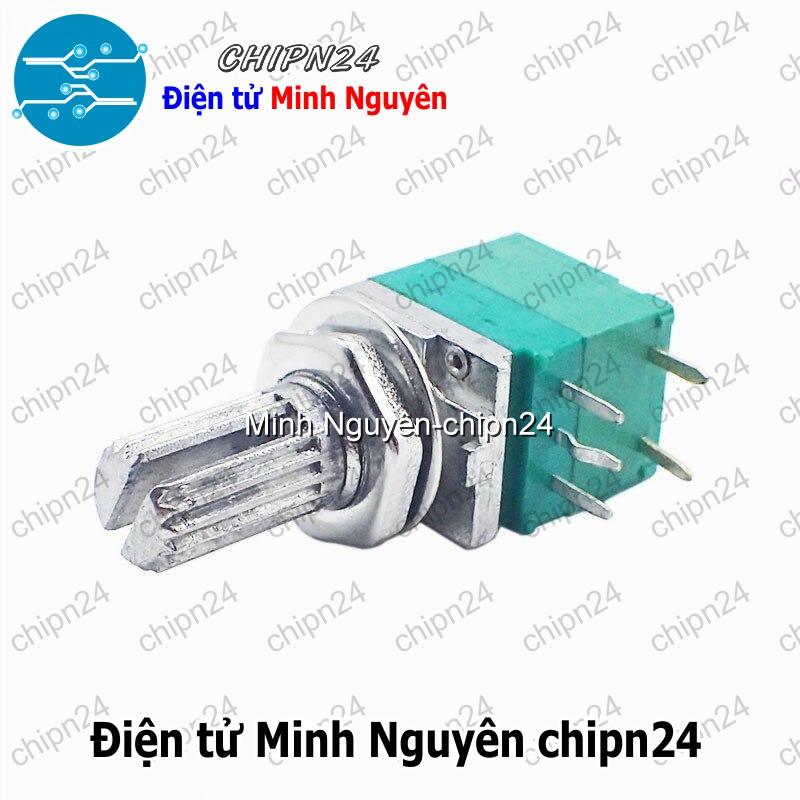 [2 chiếc] (F161) Biến trở xanh 5 chân RV097NS có công tắc (1K/5K/10K/20K/50K/100K/500K) - [Chọn Loại] - HHH.00015