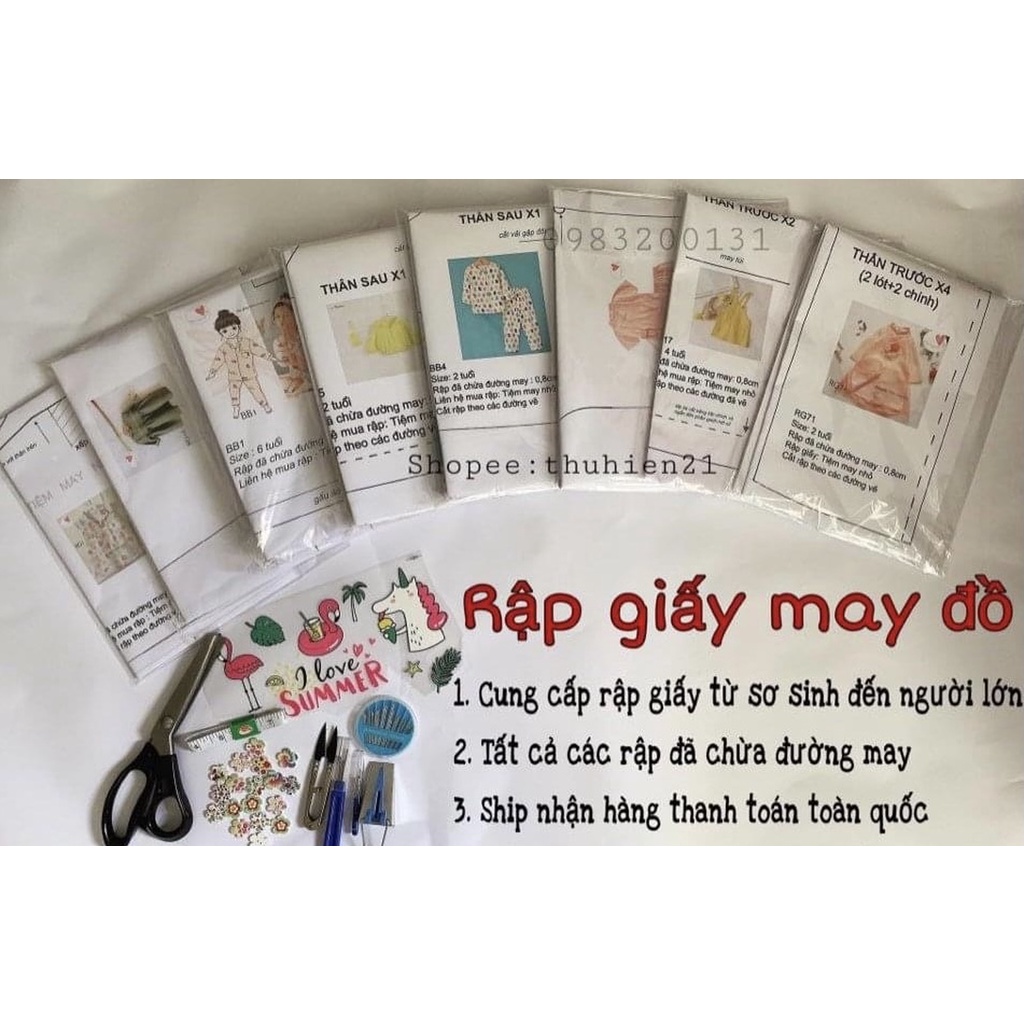 SS39_ RẬP GIẤY May Body Sơ Sinh
