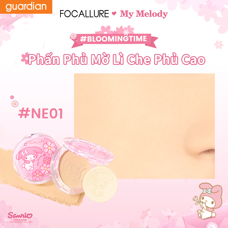 [Focallure x Sanrio] Phấn Phủ Mờ Độ Che Phủ Cao